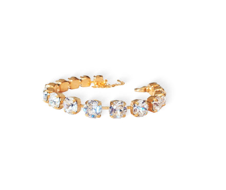 Crystal tennis bracelet clear crystal,yellow gold