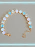 JOSEPHINE Crystal tennis bracelet soft opal multi,yellow gold