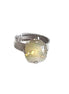 Crystal square stone ring light grey opal,antique silver