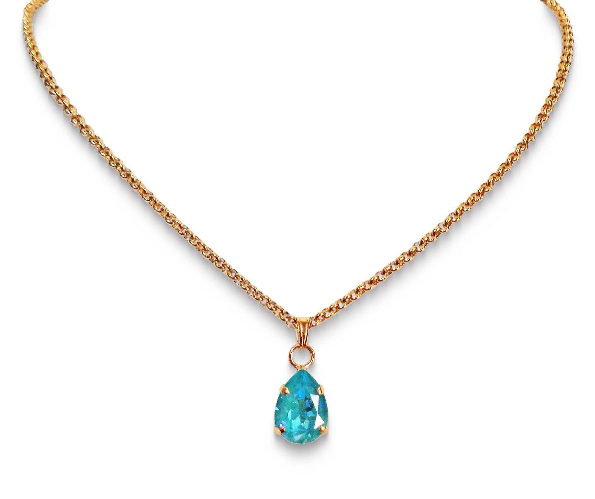 Crystal  mini pendant necklace,laguna delite