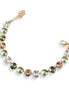 Crystal tennis bracelet olive,topaz,clear,yellow gold