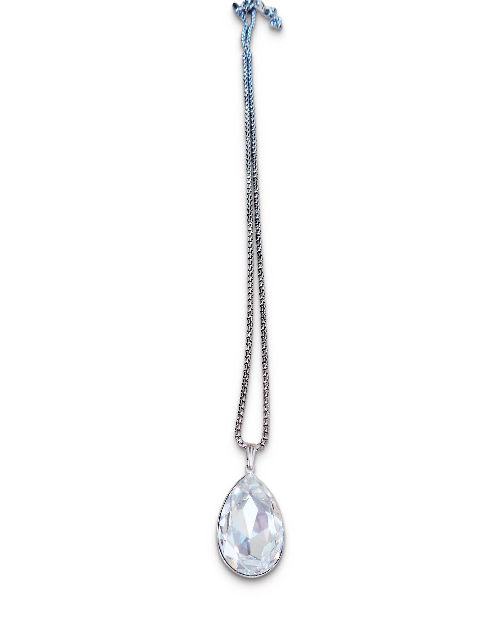 Crystal  large pear pendant necklace,clear crystal
