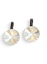 Crystal  rivoli  drop earrings, crystal moonlight,antique brass