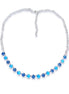 Crystal chain necklace summer blue,ice blue,silver plated