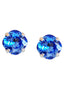 Swarovski Kristall 10mm quadratische Ohrstecker mit ausgefallenem Stein Saphir, versilbert