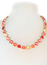 PEACH SPLASH crystal tennis necklace,peach de lite,orange glow,rhodium silver