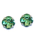 Crystal  square stud earrings erinite ,silver plated