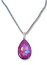 Large  pear crystal pendant necklace crystal orchid ignite,stainless steel chain