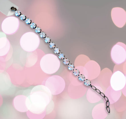 Austrian crystal  tennis bracelet crystal moonlight, antique brass