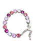 BLOSSOMS Austrian crystal  tennis bracelet pink shades, rhodium silver