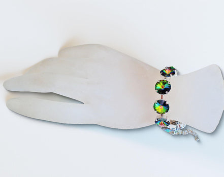 Austrian  crystal rivoli tennis  bracelet vitrail medium,rhodium silver