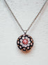 FRANCESCA ,Crystal pendant necklace,clear crystal ,rose peach