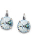 Crystal rivoli drop earrings azure blue,antique silver