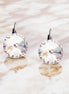 Crystal rivoli drop earrings clear crystal,antique silver