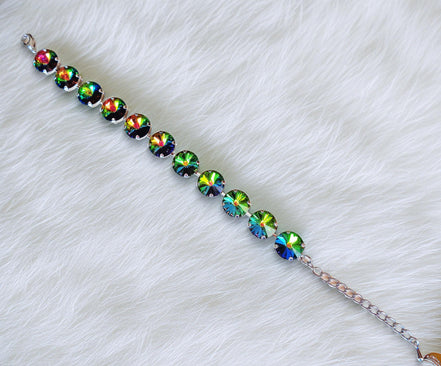 Austrian  crystal rivoli tennis  bracelet vitrail medium,rhodium silver