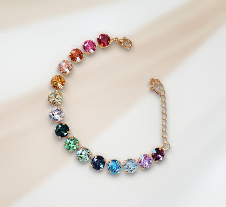 RAINBOW,Crystal tennis bracelet multicolour
