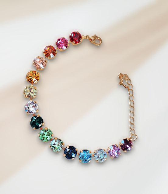 RAINBOW,Crystal tennis bracelet multicolour