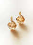 Crystal  square drop earrings golden shadow ,gold plated