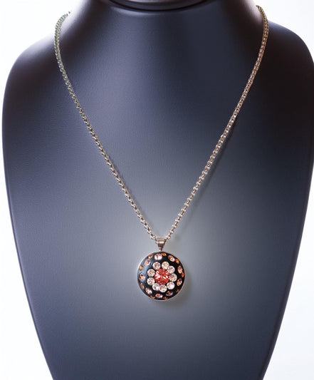 FRANCESCA ,Crystal pendant necklace,clear crystal ,rose peach