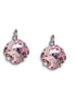 Crystal square drop earrings light amethyst ,rhodium silver