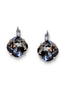 Crystal  square drop earrings black diamond,rhodium silver