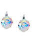 Crystal square drop earrings clear=crystal AB,antique silver