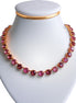 WINTER ORCHIDS crystal tennis necklace,yellow gold plated
