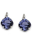 Crystal square drop earrings tanzanite