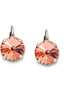 Crystal rivoli drop earrings rose peach,antique silver
