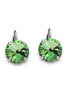 Crystal rivoli drop earrings bright green,antique silver