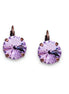 Crystal rivoli drop earrings violet,antique copper