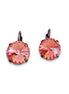 Crystal rivoli drop earrings rose peach,antique copper