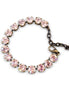 Austrian crystal tennis style bracelet  silk ,antique brass