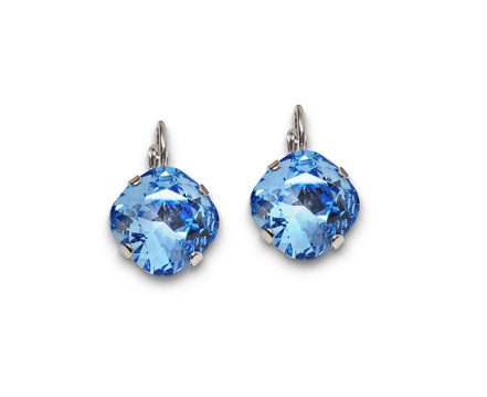 Crystal  square drop earrings aquamarine