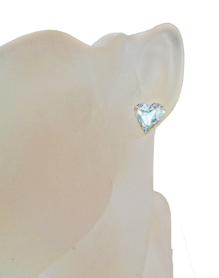 Boucles d'oreilles à tige en cristal Swarovski, pierre fantaisie, azur clair, plaqué or jaune