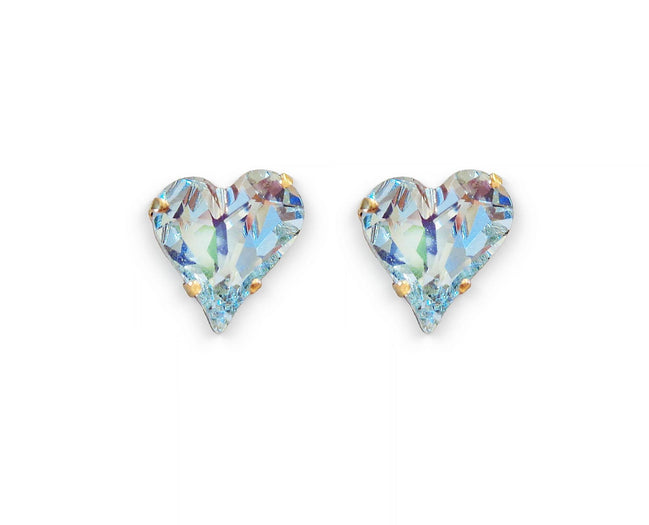Boucles d'oreilles à tige en cristal Swarovski, pierre fantaisie, azur clair, plaqué or jaune