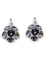 Crystal drop,black silver night ,earrings,rhodium silver
