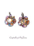 Crystal drop,topaz shimmer,earrings,rhodium silver