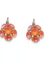 Crystal drop,light peach,earrings,rhodium silver