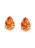 Crystal pear stud earrings Tangerine,yellow gold