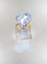 Crystal sweetheart stone ring,clear crystal,yellow gold