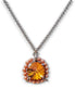 Crystal and pearl round pendant necklace topaz