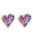 Crystal  stud heart earrings ,vitrail light,silver plated
