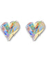 Crystal stud heart earrings ,clear crystal AB