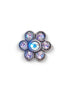 Cute crystal flower design finger ring purple,antique silver