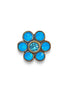 Cute crystal flower design finger ring  blue opal,antique brass
