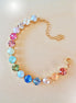 FUNNY GIRL Austrian crystal  tennis bracelet light pastel colours