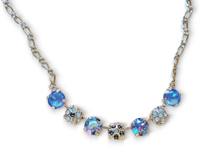 Crystal decorated necklace, ocean delite and light sapphire
