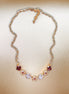 Crystal chain necklace clear crystal,red,yellow gold