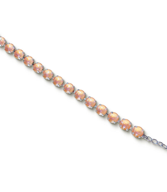 Austrian crystal  tennis bracelet light peac , rhodium silver